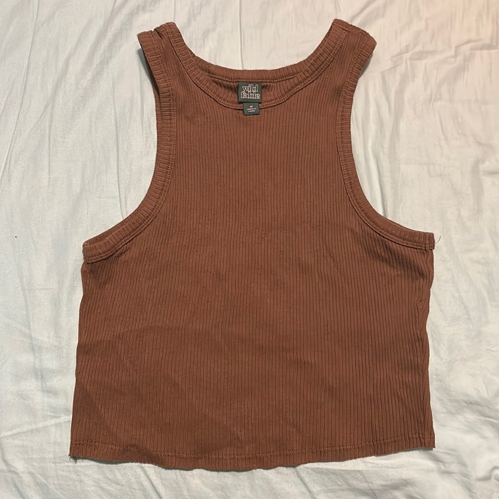 Target wild fable ribbed cropped tank size medium